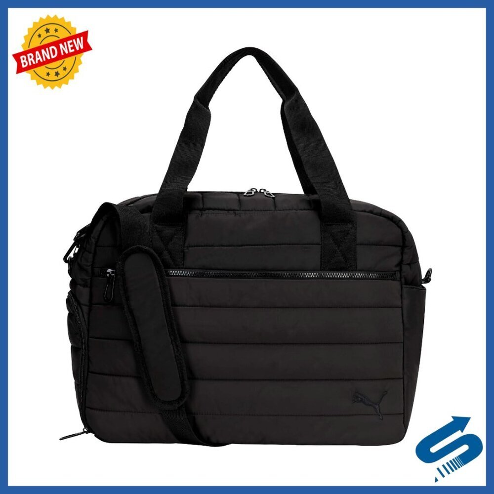 Quilted Weekender Bag with Shoe Pocket Removable Strap Travel Duffel